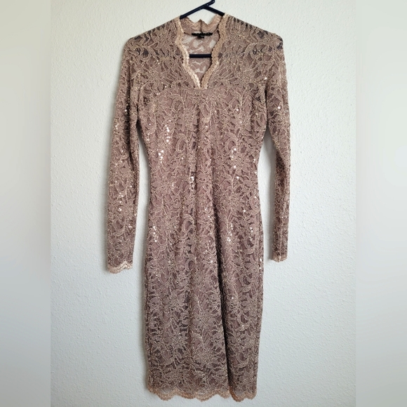 Marina Dress, Size 4, Beige Sequins - Picture 1 of 8